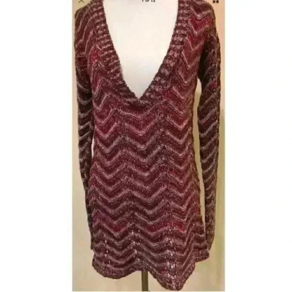 Motherhood Sweater Medium chevron Deep V neck - Picture 1 of 8